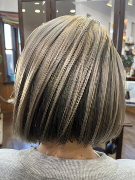 ニコ (Hair Salon Nico) ボブ_ハイトーン白髪ぼかし