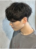 メンズマッシュシャドウパーマ群馬高崎眉毛韓国刈り上げ無造作