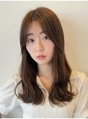 《CODE.LINE》美髪薄めバングセミディ大人可愛いパーマ