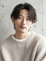 メンズイケメンパラダイス(Men'sイケメンパラダイス)&nbsp;Men'sカットニュアンスパーマ/センターパート/眉毛カット