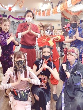 ヘアセットアップス(UP's) 2020ハロウィン♪スタッフみんなチャイナコスで営業(^○^)♪