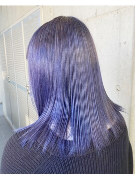 ガルボ ヘアー(garbo hair) #ブルーカラー#艶ブルー#韓国風#下村スタイル