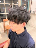 ナチュラルツーブロックマッシュモテ髪ニュアンス束感流行
