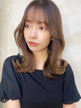 アリスバイアフロート 自由が丘(ALICe by AFLOAT) 柔らかマロンベージュ/抜け感2wayバング/鎖骨ミディアム