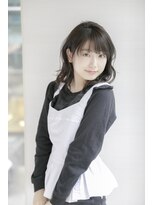 黒髪/グレーベージュ/レイヤーロング/前髪パーマ/銀座