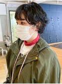 ショートパーマ_チェリーブラウンフェミニンロング_ba420431