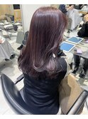 大人ゆるふわラベンダーグレーブリーチなしダブルカラー