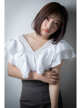 カバーヘア ブリス 北浦和(COVER HAIR bliss) シルキーベージュ似合わせカット前下がりボブw北浦和30代40代