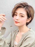 カジュアルショート×ベージュ×白髪染め@30代@40代@50代@60代