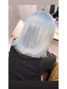 ファイブバイジエクト 堀江(FIVE by The Ect) ペールブルーブリーチ/ダブルカラー/ハイトーン/デザインカラー