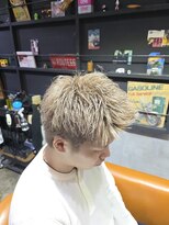 アノ(Ano.)&nbsp;ブリーチカラーシルバーベージュダブルカラーメンズ短髪