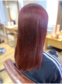 natural仙台駅前店　レッド艶髪カラー