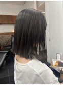 20代30代切りっぱなしボブタッセルボブ顔周りレイヤーオリーブ