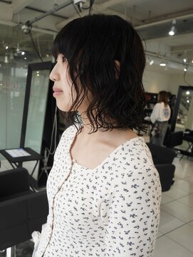 アクアオモテサンドウ(ACQUA omotesando) △癖毛風ボブパーマミディアムパーマコテ巻き風パーマ