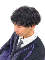 ビカムメンズヘアー 栄店(become men's hair)&nbsp;波巻きスパイラルパーマ×大人の刈り上げメンズマッシュ