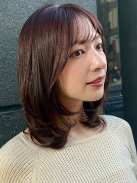 ガーデン 銀座(GARDEN) 顔周りレイヤー/小顔/モカブラウン/ひし形ミディアム/20代30代