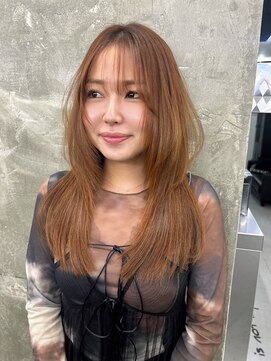 キング 心斎橋店(K!ng) ハイライトカラーミルクティーベージュレイヤーカットオルチャン