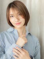 カバーヘア ブリス 志木南口駅前店(COVER HAIR bliss)&nbsp;ミルクティーブラウン似合わせカットショートボブX志木20代30代