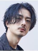 センターパートニュアンスパーマワンカールパーマ韓国コンマヘア