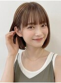 ショート/丸顔/面長/前髪あり/ボブ/シースルーバング