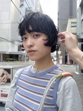 カフ(CAF) CAF 照下 ダークブルー ボブパーマ ミニボブパーマ 大阪