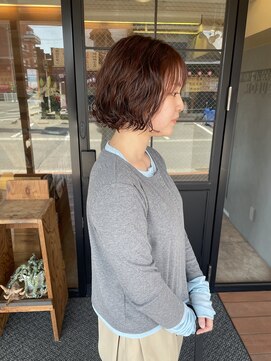 ヘア プロデュース キュオン(hair produce CUEON.) ボブパーマ×オレンジブラウン