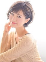 ヘアーサロン ラフリジー(Loufreasy)&nbsp;【イルミナカラー】でアッシュブラウンのワンサイドショートボブ