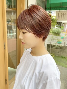 ウティ(outil) ショートボブ＿ピンクカラー＿ハイライト＿イルミナカラー