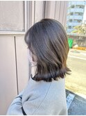 【透け感たっぷりボブ！透明感グレーベージュ】髪質改善カラー
