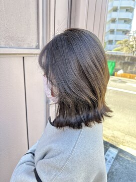 レス 仙台(Less) 【透け感たっぷりボブ！透明感グレーベージュ】髪質改善カラー