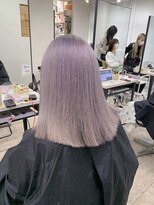 アジールヘア 所沢プロペ通り店(agir hair)&nbsp;ラベンダーシルバーぱつっとボブグラデーション所沢
