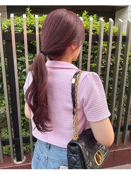 ロンド マーレ 天神大名店(Lond mare) ピンクブラウン/暖色カラー/カシスピンク/韓国ヘア/顔周りカット