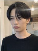 センターパートニュアンスパーマメンズカットツーブロック韓国