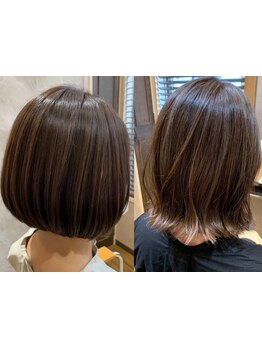 頭皮への負担を最小限に抑える"ゼロテク塗布"採用！しっかり染める～白髪ぼかしハイライトまで幅広く対応☆