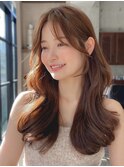 小顔レイヤー・お顔まわりカット・ベージュ艶カラー・◎