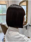 内巻きボブ × 縮毛矯正