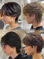 サイン メンズ 表参道(SIGN men's) フェザーカットウルフニュアンスパーマセンターパートカルマヘア