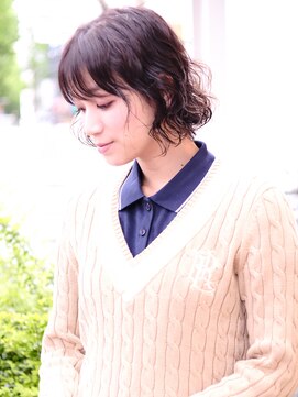ビュートリアム 福岡(BEAUTRIUM) 自然乾燥で決まるクセ毛風ボブヘアー