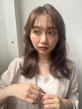 ロンドプランタン 恵比寿(Lond Printemps) ウルフレイヤーカット顔周り前髪韓国ミディアムロング/恵比寿
