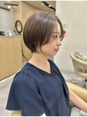 大人可愛い20代30代40代黒髪前下がりショートボブ丸みショート◎