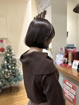 大人の艶ボブ/水素カラー/グレージュ