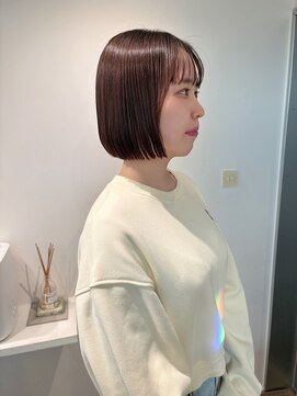  fit stand 千葉/ショートボブ/カット/パーマ/ダブルカラー/トリートメント/縮毛矯正 イメチェン/ピンクベージュ/アンブレラカラー[千葉]