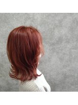 ジュラク(JURAKU)&nbsp;切りっぱなしレイヤーボブ×アプリコットオレンジカラー