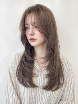 カバーヘアアンドスパ ブリス 浦和(COVER HAIR&SPA bliss) ミルクティーグレージュ/くびれハッシュロング韓国レイヤーp浦和