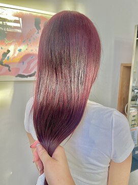 ヘアー アイス 御器所本店(HAIR ICI) 美髪ストレート×髪質改善◎艶髪ロングピンクブラウン