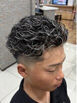 Dominion BarberShop【ドミニオンバーバーショップ】【9月中旬 NEW OPEN(予定)】 オールバックスパイラル×ホワイトメッシュ
