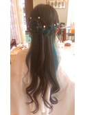 編み込みハープアップ