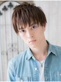 一歩リードの爽やか長めシルキーバングナチュラルウルフf仙台