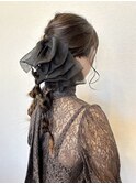 【vida まりな】結婚式/お呼ばれアレンジ　編みおろし　ツイン