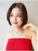 顔まわりレイヤー/切りっぱなし/ボブ/レイヤーカット